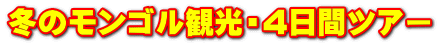 冬のモンゴル観光・4日間ツアー